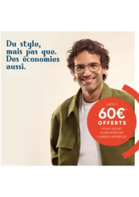 Prospectus Les opticiens mutualistes SARTROUVILLE : Jusqu'a 60€* offerts sur l’achat d’une monture + verres antireflets