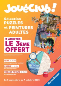 Prospectus JouéClub SAINT-JEAN-DE-VEDAS : Sélection PUZZLES et PEINTURES ADULTES