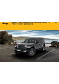 Prospectus Jeep Bieville Beuville : WRANGLER 4XE HYBRIDE RECHARGEABLE SAHARA 2.0 TURBO T4 280KW (380CH) BVA8