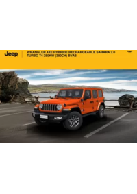 Prospectus Jeep Bieville Beuville : WRANGLER 4XE HYBRIDE RECHARGEABLE SAHARA 2.0 TURBO T4 280KW (380CH) BVA8