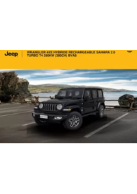 Prospectus Jeep Orléans : WRANGLER 4XE HYBRIDE RECHARGEABLE SAHARA 2.0 TURBO T4 280KW (380CH) BVA8