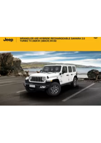 Prospectus Jeep Boulogne Billancourt : WRANGLER 4XE HYBRIDE RECHARGEABLE SAHARA 2.0 TURBO T4 280KW (380CH) BVA8