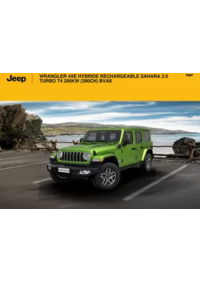 Prospectus Jeep Boulogne Billancourt : WRANGLER 4XE HYBRIDE RECHARGEABLE SAHARA 2.0 TURBO T4 280KW (380CH) BVA8