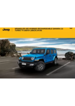 Promos et remises  : WRANGLER 4XE HYBRIDE RECHARGEABLE SAHARA 2.0 TURBO T4 280KW (380CH) BVA8