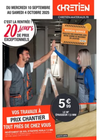 Prospectus CHRETIEN MATERIAUX Téteghem : C'EST LA RENTRÉE!