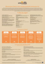 Prospectus crocodile : Carte menu - Automne '25