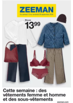 Prospectus Zeeman : Cette semaine : des vêtements femme et homme et des sous-vêtements