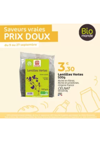 Prospectus Biomonde PARIS 13 RUE DE MAUBEUGE : Saveurs vraies PRIX DOUX