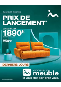 Prospectus Monsieur meuble ALBI-PUYGOUZON : C’est bientôt la fin ! Il reste moins d’une semaine pour profiter des prix de lancement sur notre no