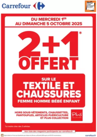 Prospectus Carrefour BOURG EN BRESSE : A SAISIR, 2+1 OFFERT SUR LE TEXTILE !