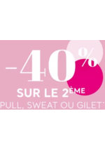 Promos et remises  : -40% sur le 2ème pull, sweat ou gilet femme