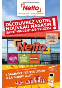 Prospectus Netto Aurillac : 1 GAG NANT TOUTES LES 2 H À LA BORNE JEU !
