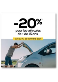 Prospectus Midas Billère : Jusqu’au 25 octobre, profitez de -20%* sur les pièces et les forfaits pour les véhicules de + de 15 