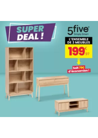Prospectus Stokomani Fontaine-lès-Dijon : Arrivage exceptionnel de meubles 5five à seulement 199,99€ l'ensemble de 3 ! Économisez 79€ !