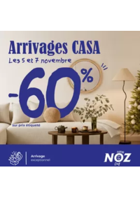 Prospectus Noz Lécousse : Mobilier, décoration et linge de maison, à -60% du prix CASA
