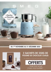 Prospectus Copra CHATILLON / CHALARONNE : Smeg vous offre 2 sachets de 250g de poudre de chocolat chaud
